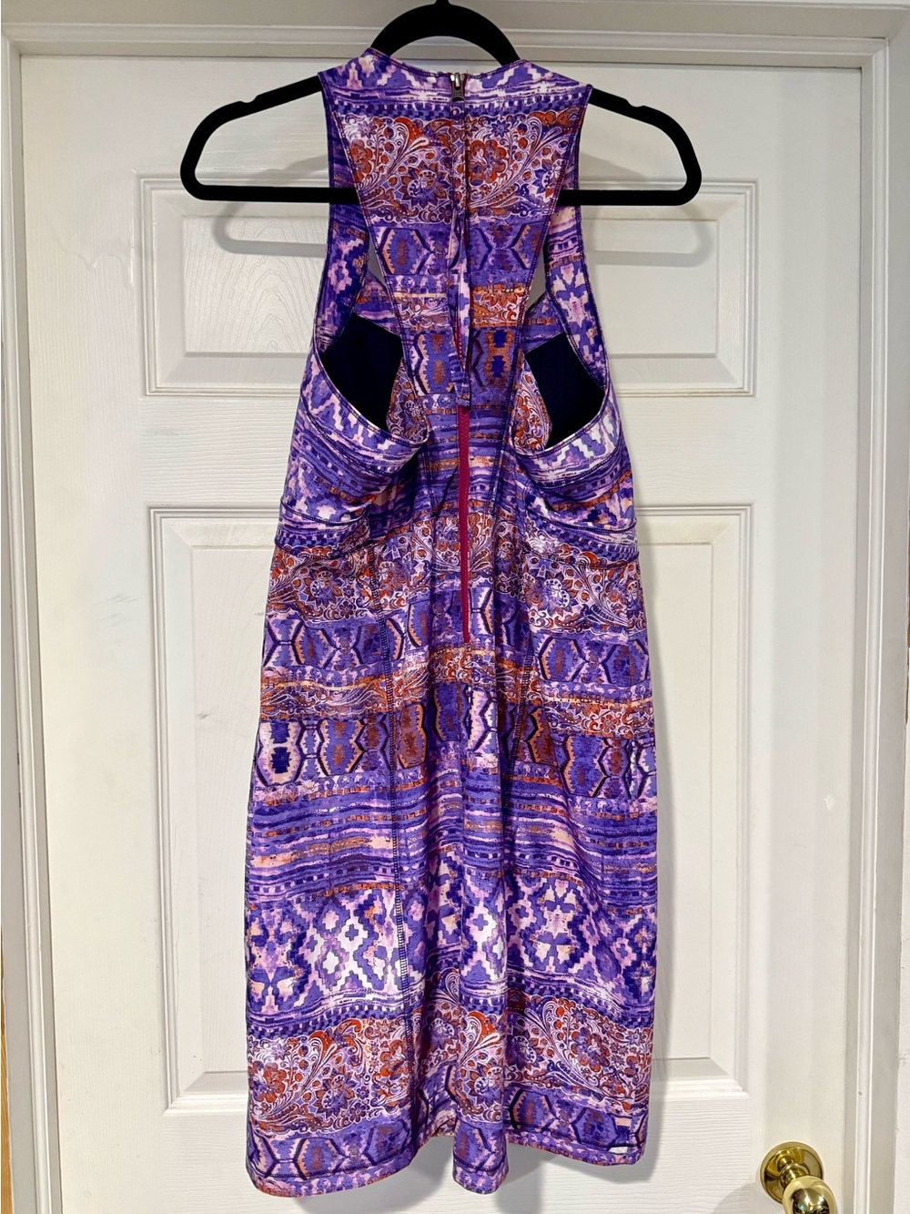 Title Nine Purple and Orange Patterned Tech Dress - Picture 2 of 7